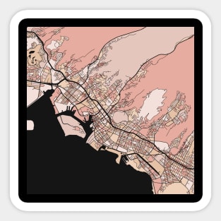 Honolulu Map Pattern in Soft Pink Pastels Sticker